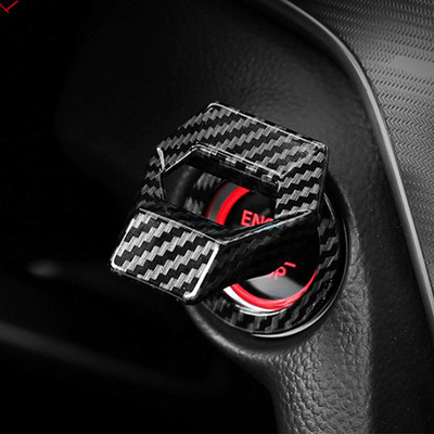 JMD GLOBAL SALES Engine Start Stop Button Cover Car Push Start Switch Button Ignition Cover Universal Round Button Decoration Ring - Black Engine Start/Stop Button