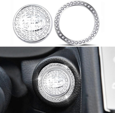Pivdo Car Push Start Button Cover Diamond Ring Car Accessories Interior Decoration Engine Start/Stop Button