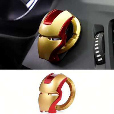 Allure Auto (High-ABS) Golden Red Car Engine Start Stop Switch Lambo Style Button Cover Decorative Auto Accessories Push Button Sticky Cover Car Interior Iron Man 1 Car Dash Switch Panel(1 KV)