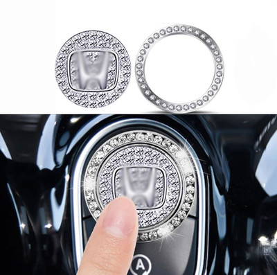 Wiska Diamond Metal Engine Ignition Cover Car Push Start Stop Button Cover for Car Engine Start/Stop Button