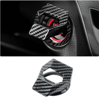 KolorFish Universal Engine Start/Stop Button Cover, Aluminum Alloy Push (Carbon Fibre) Engine Start/Stop Button