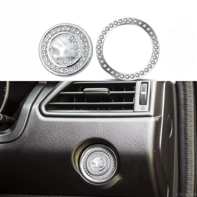 brainle Diamond Ring Car Start Stop Button Cover for Car Accessories Interior Decoration Engine Start/Stop Button