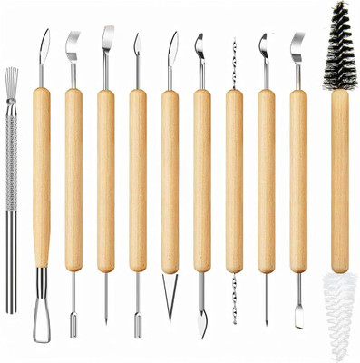 ARTISTERY Wooden Handle Clay Ceramic Pottery Sculpting Tools 11 PCS Engraving Set