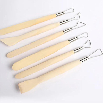 Qalam Kaari One Side Wire Clay & Pottery Carving Tools Set of 6 Modeling Sculpting Tools Engraving Set