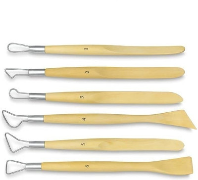 Brightlance One Side Wire Clay & Pottery Carving Tools Set of 6 Piece Engraving Set