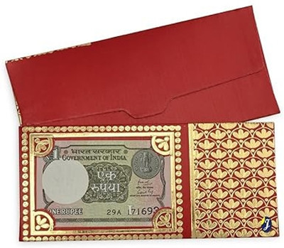 jewett Shagun envelope with 1 rupee note, Designer Handmade Sagan Cash Money Envelopes(Pack of 30 Multicolor)
