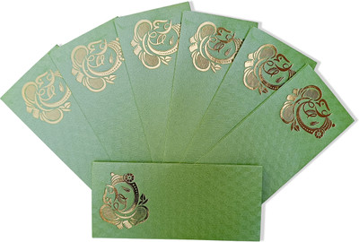 AccuPrints Green Ganesh shagun envelope Envelopes(Pack of 10 Green)