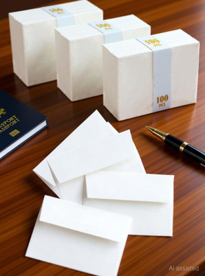 Aromart Small Envelops (4 x 3) Inch 300pcs for Studio Passport Photo Envelopes(Pack of 300 White)