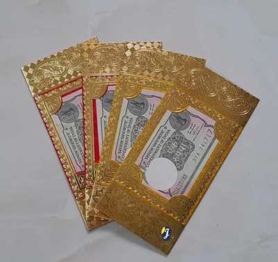 jewett shagun envelope with 1 rupee note, Designer Handmade Sagan Cash Money Envelopes Envelopes(Pack of 10 Multicolor)