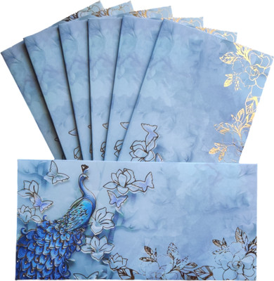 JHINTEMETIC Pack of 10 Digitally Printed D-037 Envelopes for Gifting Money | Designer Shagun Envelopes(Pack of 10 Multicolor, Gold)