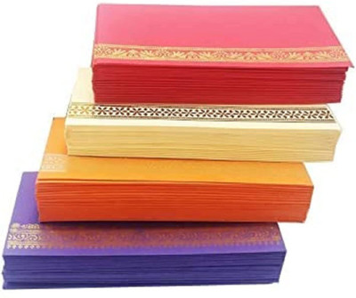 Peeplvalue Flower Designer 25 Pcs Multicolor Money/Shagun Envelope for Wedding, Engagement Envelopes(Pack of 25 Multicolor)