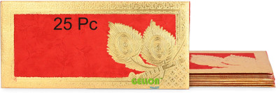 gellon 25 Pc Designer Shagun Lifafa Red Color (Red 3.5) Envelopes(Pack of 25 Red)