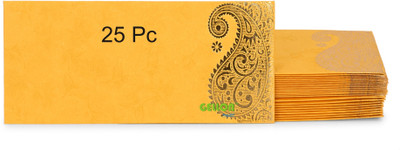 gellon 25 Pc Designer Shagun Lifafa, Money Gift Envelope For Any Occasion(Yellow1.5) Envelopes(Pack of 25 Yellow)