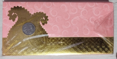 JANMESH ENTERPRISES Designer Sagan Cash Gift Money Shagun Envelope with golden metallic Border Envelopes(Pack of 10 Multicolor)
