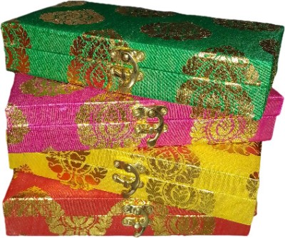 Dev Handicraft Shagun Cash Box, Shagun Money Box, Gaddi Box ( MAROON YELLOW PINK GREEN ) Envelopes(Pack of 4 Multicolor)