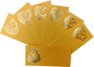AccuPrints Yellow Ganesh shagun envelope Envelopes(Pack of 10 Yellow)