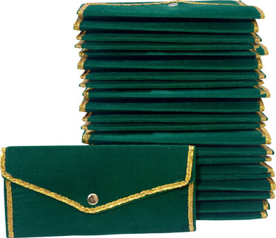 Dulhan Enterprises Velvet Envelope Envelopes(Pack of 50 Green)