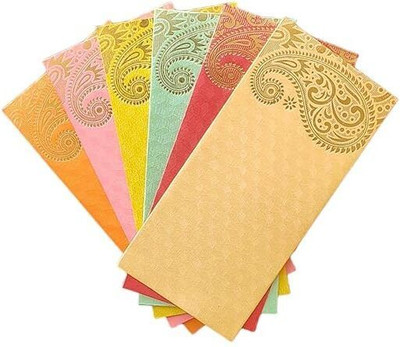 Delhi Dezigns Shagun Envelopes for Gifting money on wedding/anniversay/roka/Festival Envelopes(Pack of 25 Multicolor)