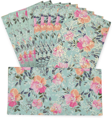 LIFAFEWALA Digital Print Small Flower Design Shagun Envelope in Matt Finish| Envelopes(Pack of 10 Multicolor)
