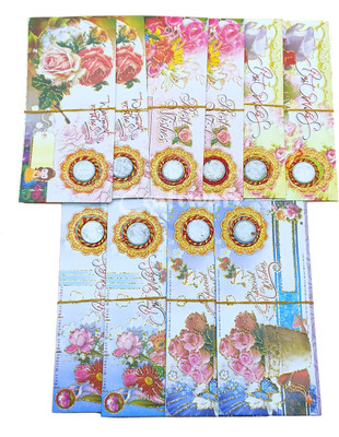 CRAFTWAFT Designer Multicolored Sagun Cash Gift Money Envelopes with One Rupee Coin Envelopes(Pack of 50 Multicolor)
