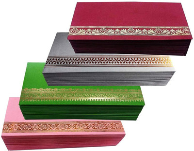 Qweezer Pack of 100 pcs Flower Designer Money Envelope,Marriage, Shagun Envelope Envelopes(Pack of 100 Multicolor)