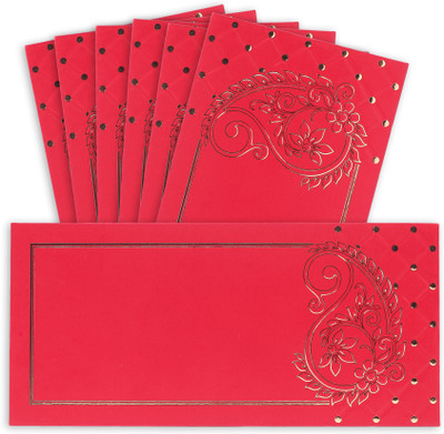 Beyond Invitation Gold Printed Design Shagun Envelopes for Gift Money on Every Occasion (M1) Envelopes(Pack of 25 Red)