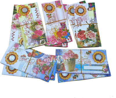 CRAFTWAFT Designer Multicolored Sagun Cash Gift Money Envelopes with One Rupee Coin Envelopes(Pack of 250 Multicolor)