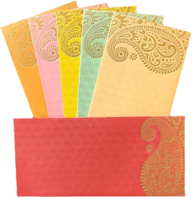 WeMart Designer Shagun Lifafa Metallic 25 Colourful Money Gift Envelope Envelopes(Pack of 25 Multicolor)