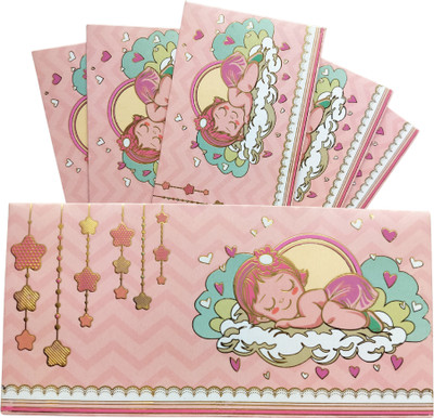 Kaagaz Envelope for Kids, Baby Shower Envelope, Cash Envelope, Lifafa, Shagun Envelope Envelopes(Pack of 10 Pink)
