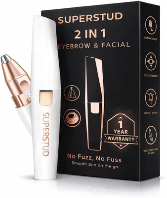 SUPERSTUD Facial Hair Removal Machine | Eyebrow Trimmer | 1 Year Warranty | 2 In 1 Trimmer Cordless Epilator(Multicolor)