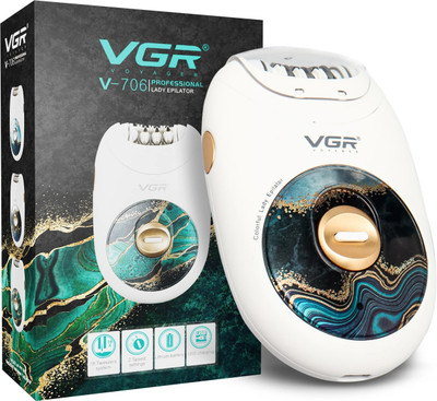 VGR V-706 Cordless Epilator(White, Green)