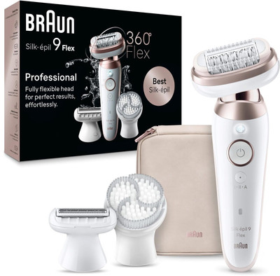 Braun SES9060 3D 360 Flex Cordless Epilator(White, Gold)