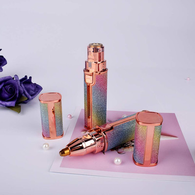 VTHIN Rechargeable Eyebrow Epilator & Facial Hair Removal Razor for Women, 2 IN 1 Electric Eyebrows Trimmer And Women's Face Hair Remover, Lips Nose Body Hair Shaver With LED Light, White Cordless Epilator(Pink)