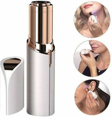 Feelon Lipstick Shape Electronic Facial Hair Remover For Women Strips Cordless Epilator(White)