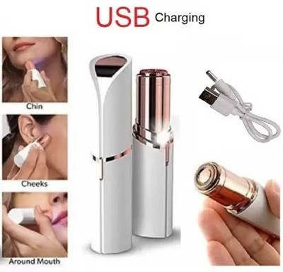 HOIGADGETS WHITE-Portable 2 In 1 Flawless Eyebrow Remover and Pain less Hair Remover Trimmer 90 min  Runtime 0 Length Settings(White, Gold)
