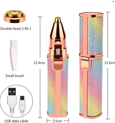 Mayank Portable 2 In 1 Flawless Eyebrow Remover and Pain less Hair Remover epilator Cordless Epilator(Gold)