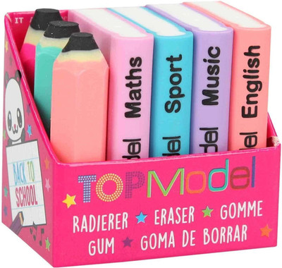 KLIDSHUSOZ TREASURE 7-in-1 Book and Pencil Shape Eraser for Students Non-Toxic Eraser(Set of 7, Multicolor)