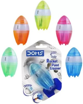 DOMS Rocket Point Eraser Non-Toxic Non-Toxic Eraser(Set of 5, Multicolor)