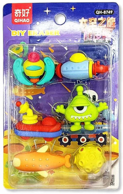 FKSAE Cute Space Erasers For Kids Non-Toxic Eraser(Set of 1, Multicolor)