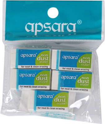 APSARA Non Duster Eraser Non-Toxic Eraser(Set of 5, White)