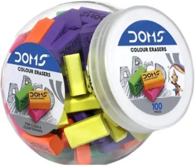 SUNRISE TRADING Doms Color Eraser Jar Non-Toxic Eraser(Set of 2, Multicolor)