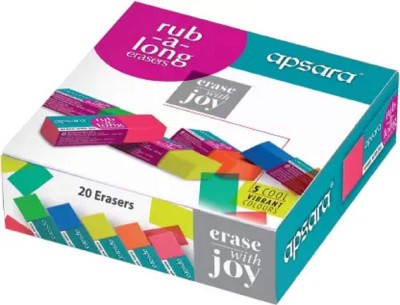 APSARA RUBLONG20 Non-Toxic Eraser(Set of 20, Multicolor)