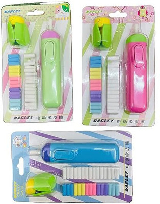 Bal Gopal Enterprises Pack of 1 Cute Electric erasers with Fan and 30 Refills Set of 1 Non-Toxic Eraser(Set of 1, Multicolor)