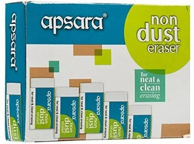 APSARA Non Dust Erasers Pack Of 20 Non-Toxic Eraser(Set of 40, White)