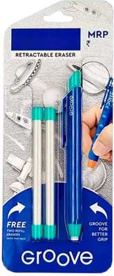 BRATYA GROOVE RETRACTABLE ERASER Non-Toxic Eraser(Set of 1, White)