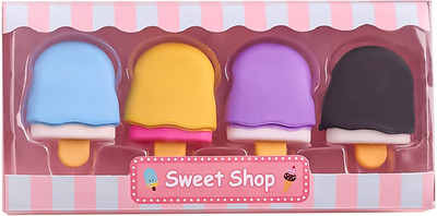 mapperz Ice Cream Eraser Non-Toxic Eraser(Set of 4, Multicolor)