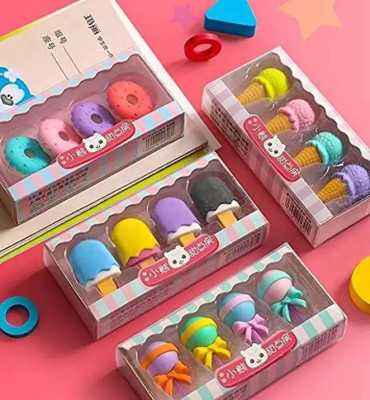 minnie mart Multi Set Eraser Non-Toxic Eraser(Set of 16, Multicolor)