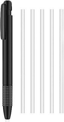 Vintager Eraser & Refill Round 3.8 mm Pen Style Eraser with Refill Mechanical Retractable Non-Toxic Eraser(Black)