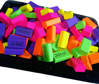 DOMS Dust Free Coloured Erasers Non-Toxic Eraser(Set of 1, Multicolor)