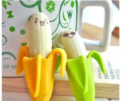 HARDSOSH'S COUTURE Banana Large Shape Eraser,Eraser set, Eraser For kids Stylish Non-Toxic Eraser(Set of 2, Yellow Banana, Green Banana)